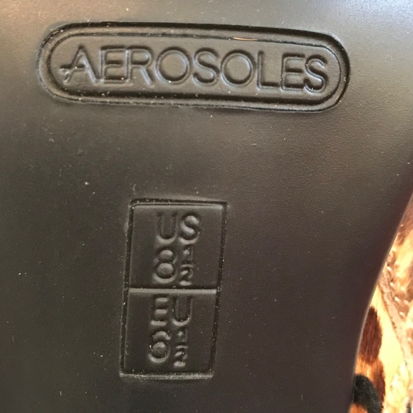 AEROSOLES Leopard Calf Hair Ankle Boots Booties Patrole Car Women’s Size 8.5 - Picture 10 of 16